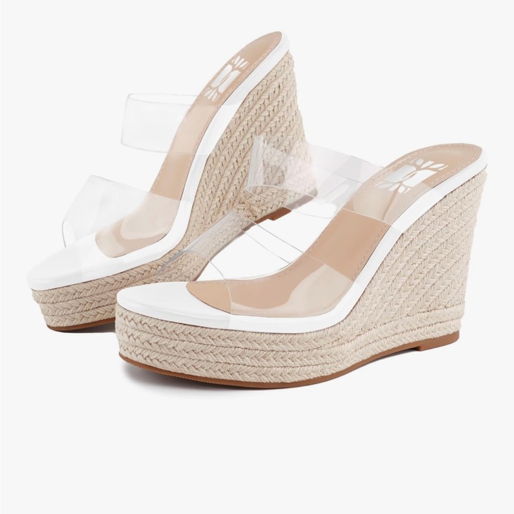 Clear Wedge Strap Sandals